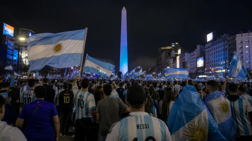 Argentina supporters wearing Lionel Messi number 10 shirts gather in Buenos Aires following his retirement announcement from international football.