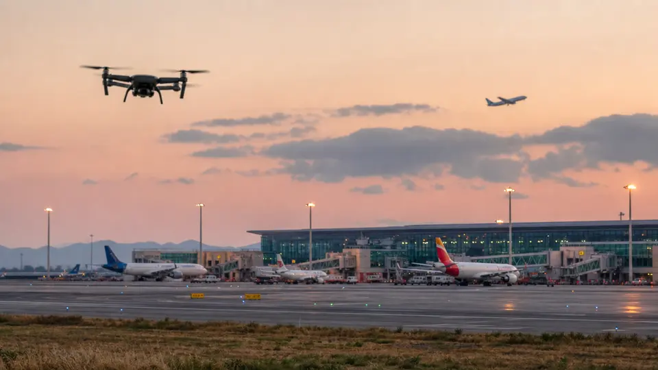 Drone ferme l'aéroport de Málaga 30 min